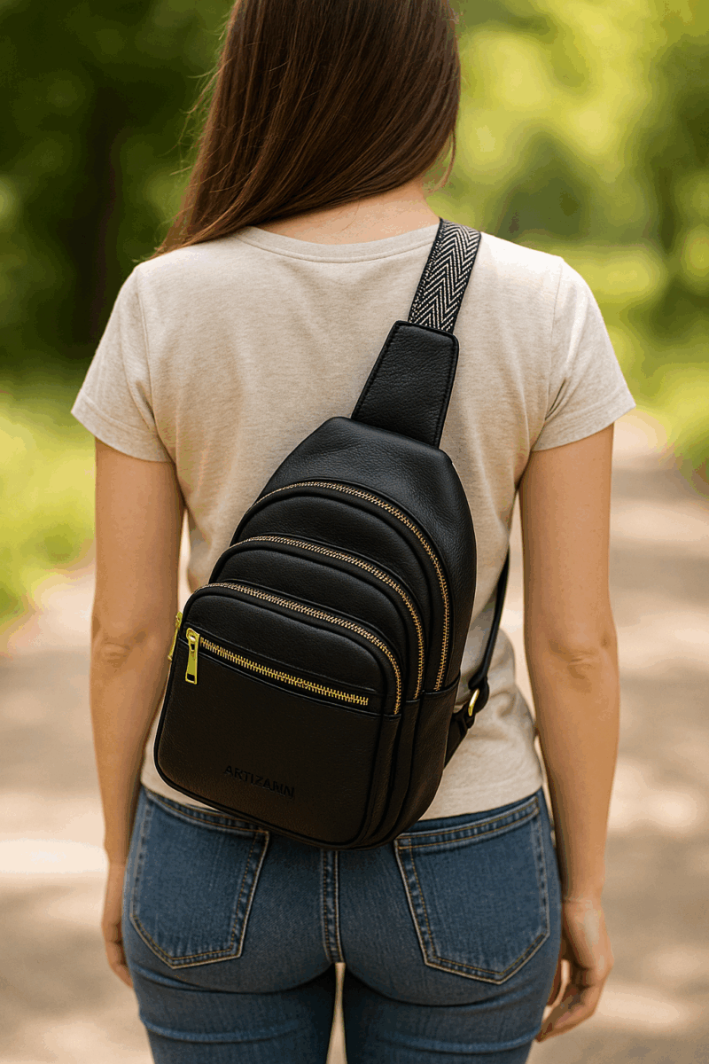 Artizanni Leather Sling Bag for Women Crossbody Bag Fanny Pack Shoulder Strap