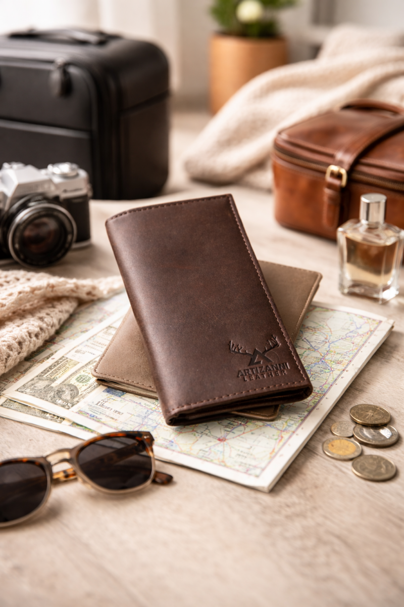 Artizanni Long Leather Wallet- Bifold Mens Suite Leather Wallet