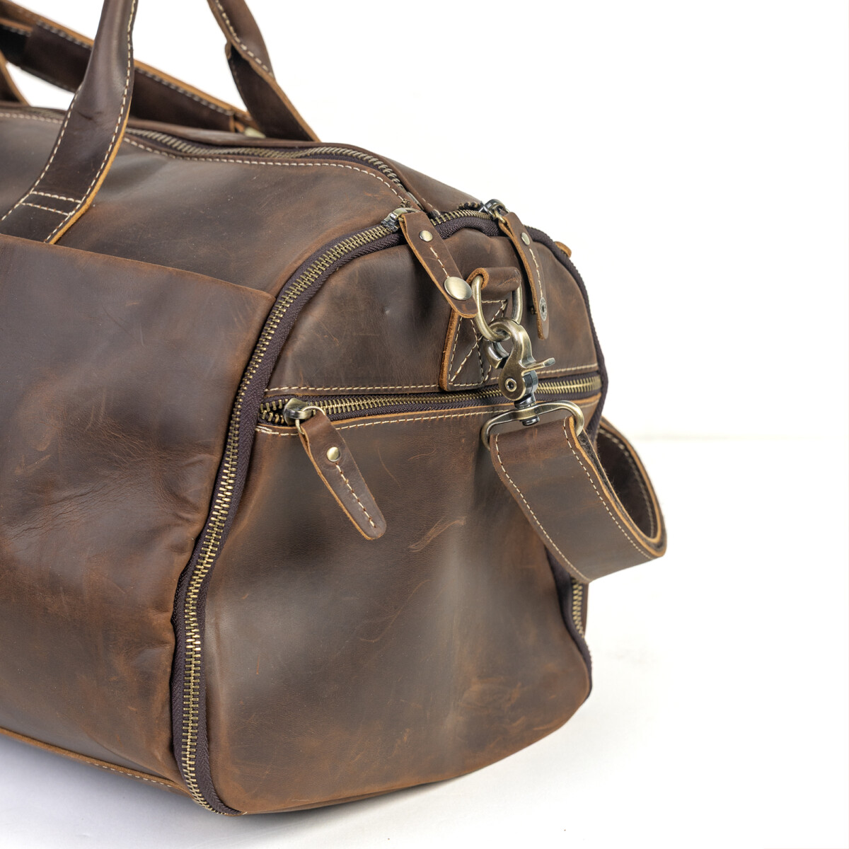 Leather Top Grain Duffel Bag for Men and Women Travel Bag MK 083 (Vintage)