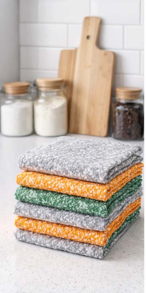 Kitchen Towels Cotton Pack of 12 pieces, High Absorbent Quick Drying Super Soft Plush