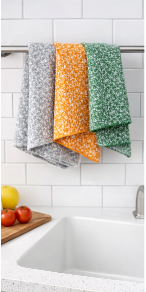 Kitchen Towels Cotton Pack of 12 pieces, High Absorbent Quick Drying Super Soft Plush