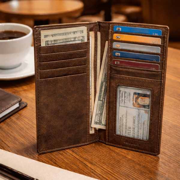 Artizanni Long Leather Wallet- Bifold Mens Suite Leather Wallet Artizanni Long Leather Wallet- Bifold Mens Suite Leather Wallet