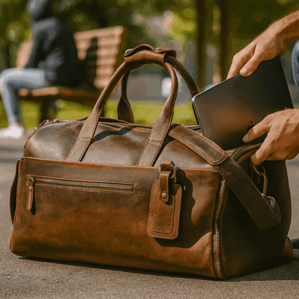 Leather Waterproof Mens Garment Bag , Mens Suit Flight Duffle Bag, Christmas Gifts for Men MK 083 (Vintage) 21.5*11.5*9.5Inches Leather Waterproof Mens Garment Bag , Mens Suit Flight Duffle Bag, Christmas Gifts for Men MK 083 (Vintage) 21.5*11.5*9.5Inches