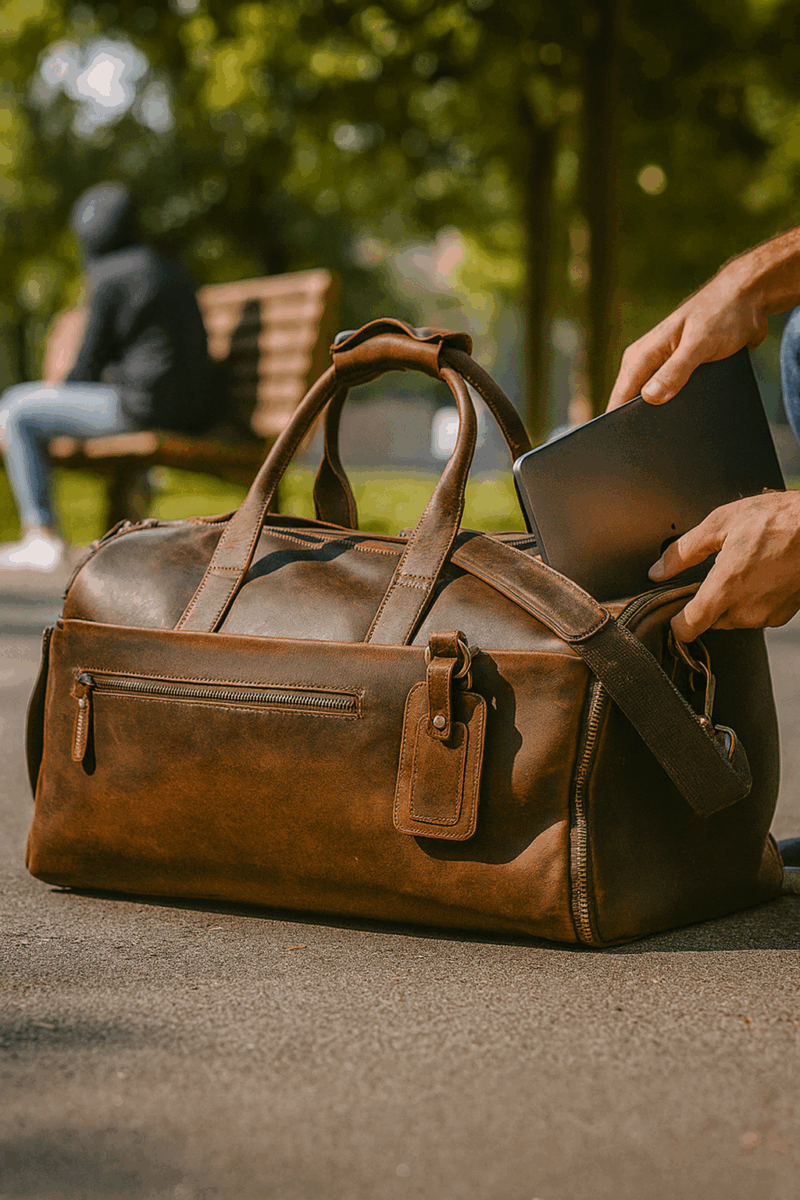 Leather Top Grain Duffel Bag for Men and Women Travel Bag MK 083 (Vintage)