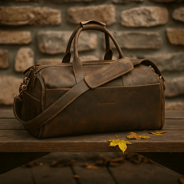 Leather Top Grain Duffel Bag for Men and Women Travel Bag MK 083 (Vintage)